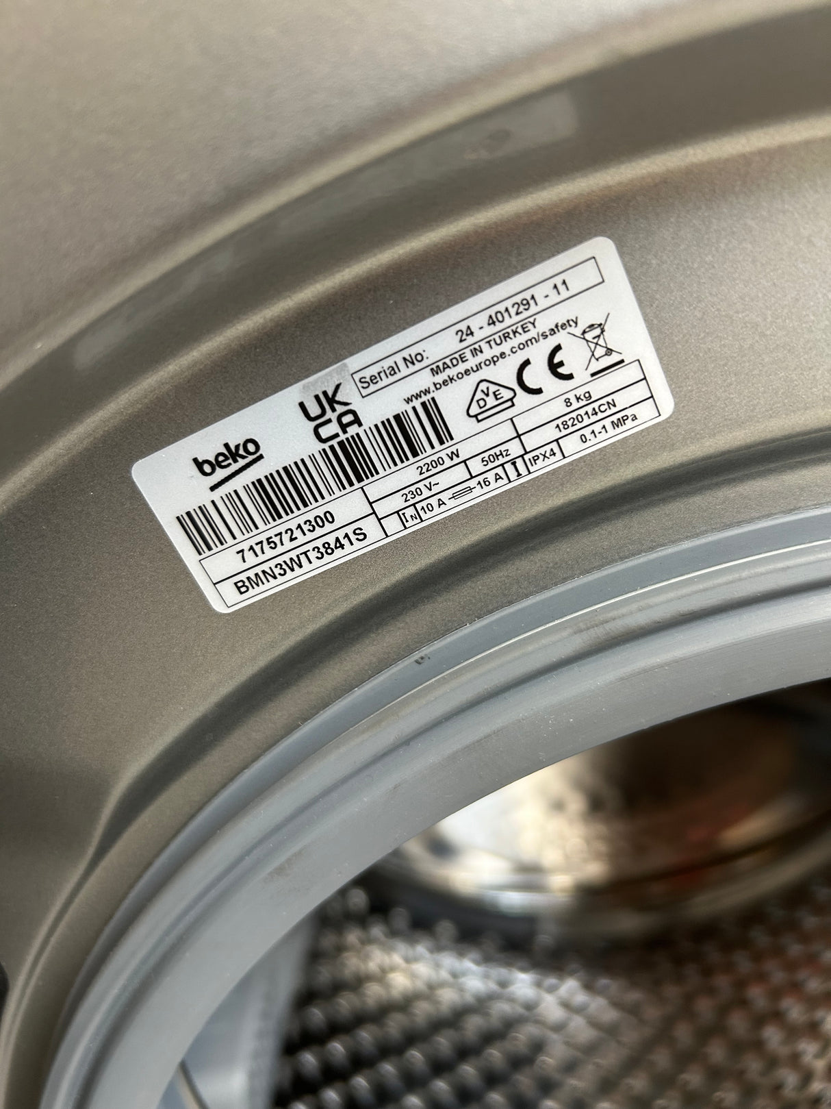 Beko BMN3WT3841S 1400 Spin 8kg Washing Machine