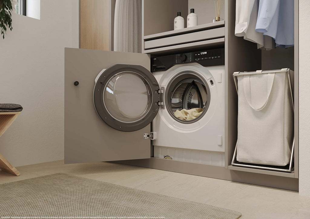 Haier BHA6S69M6D9J-80 9/6kg Integrated Washing Machine with A-30% Energy Rating - White with Black Bezel