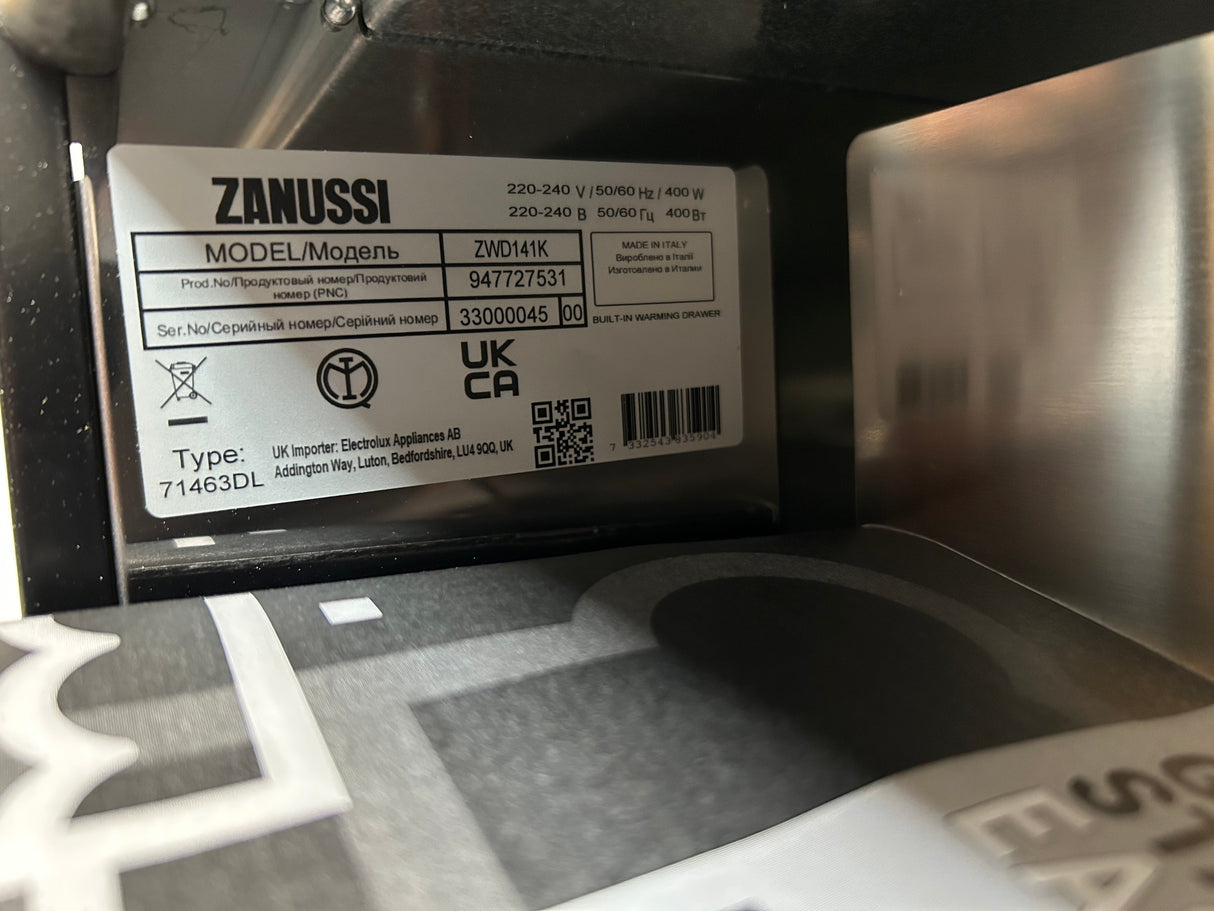 Zanussi ZWD141K Warming Drawer in Black
