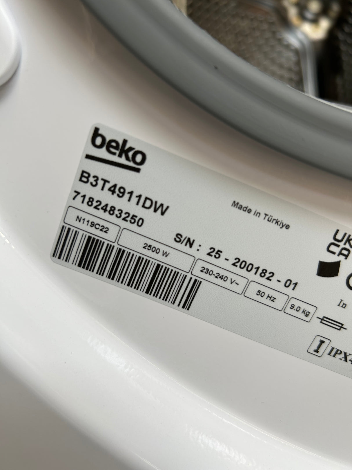 Beko B3T4911DW Tumble Dryer Freestanding 9KG White