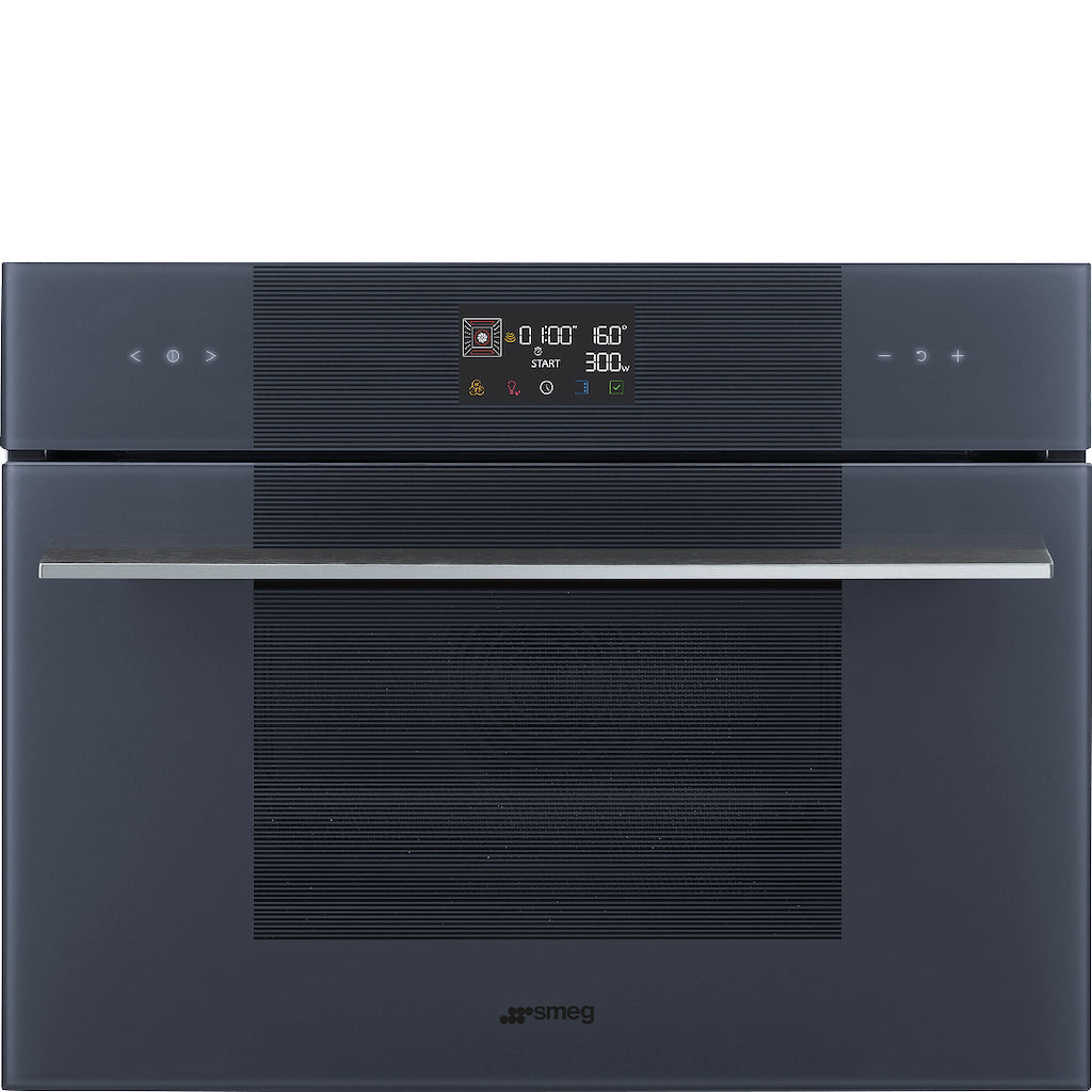 Smeg SO4102M1G 45cm Linea Combi Microwave, Neptune Grey