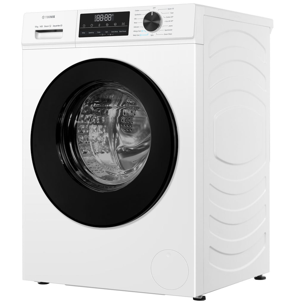 Teknix TK3W1014XW 3 Series 10kg Washing Machine with 1400rpm Spin - White