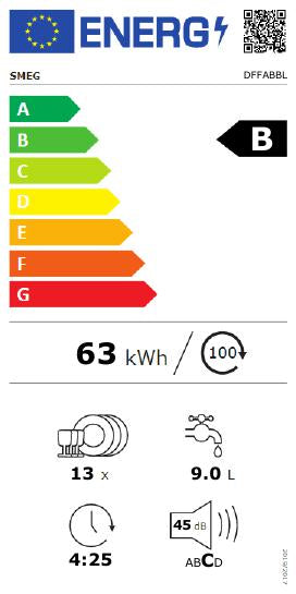 Smeg DFFABBL 60cm 50s Style Freestanding Dishwasher, Black