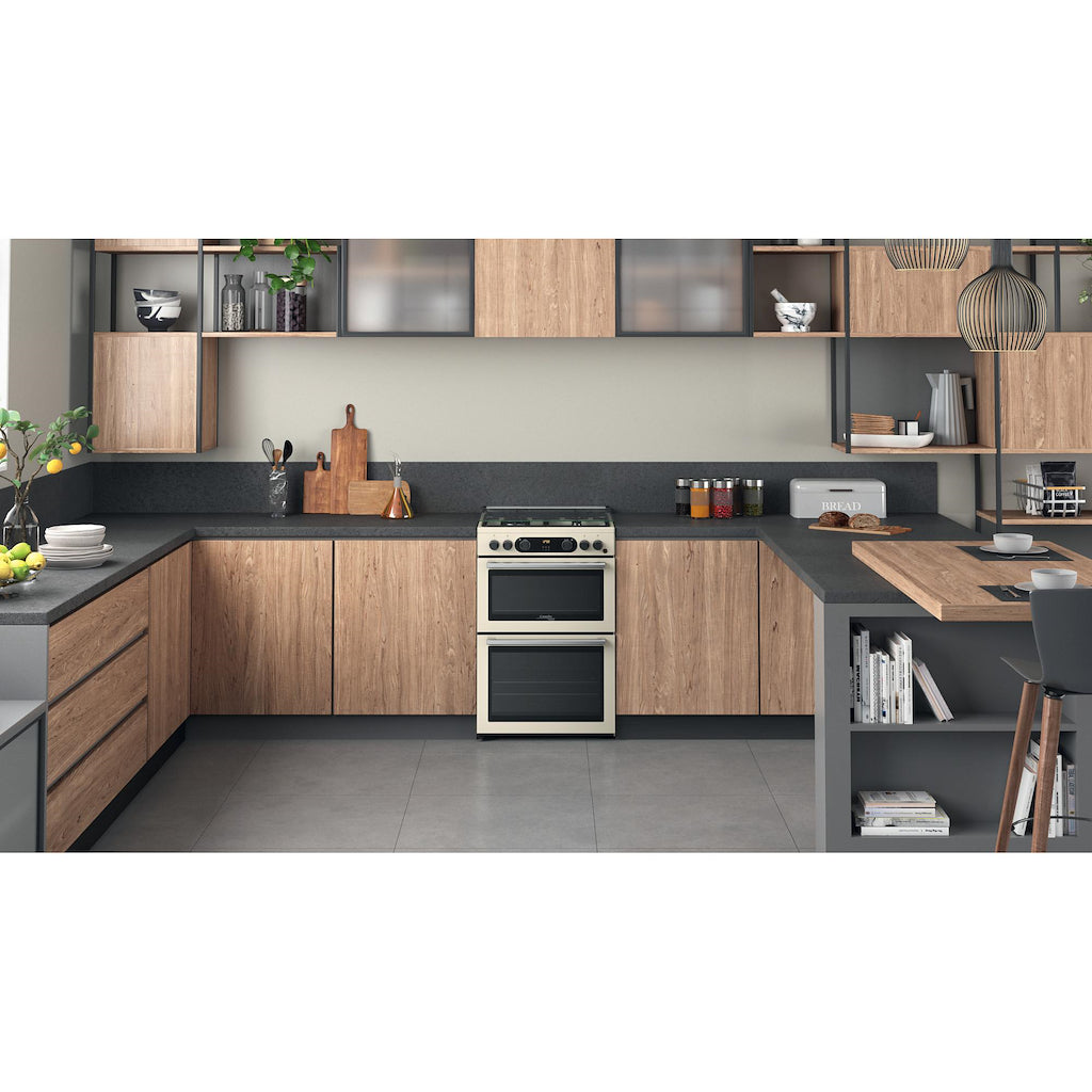 Hotpoint CD67G0C2CJ/UK Gas Cooker 60cm Double Oven - Jasmine