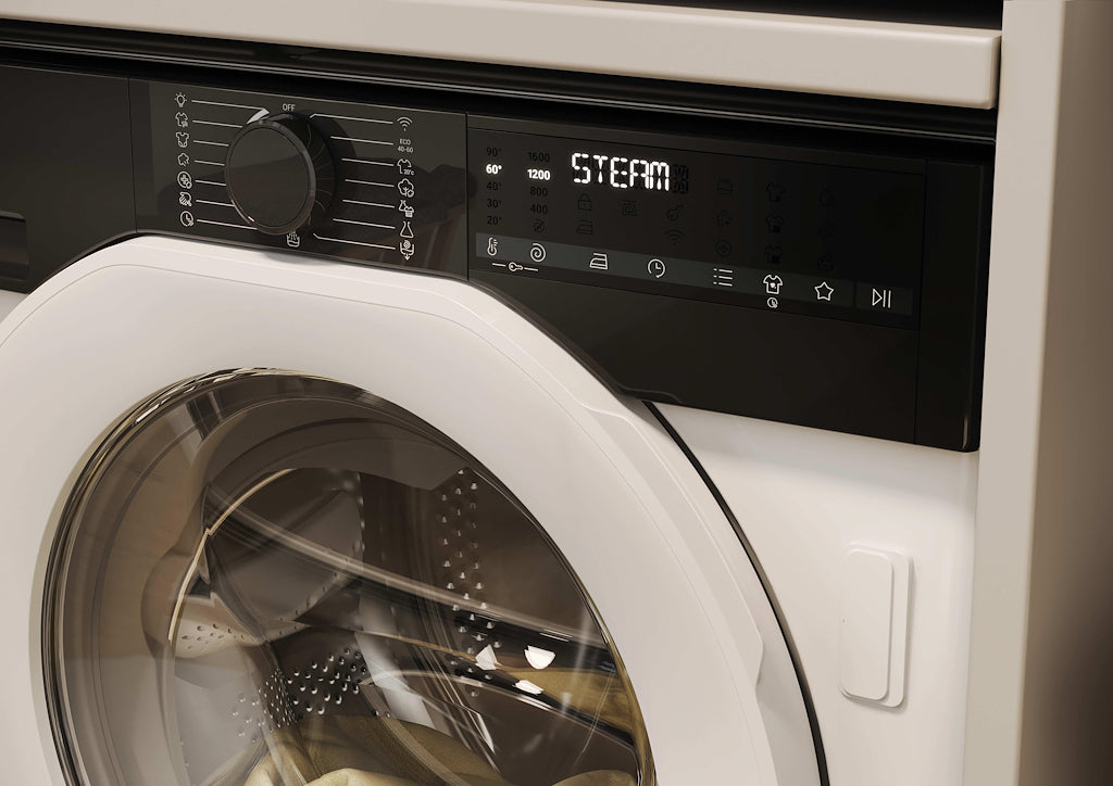 Haier BHA6S69M6D9J-80 9/6kg Integrated Washing Machine with A-30% Energy Rating  - White with Black Bezel