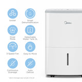 Midea MDDQ-12DEN7-QA3 12L Dehumidifier - White