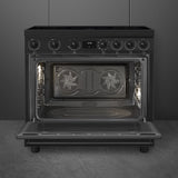 Smeg C9IMN2 90cm Single Cavity Range Cooker with Induction Hob, Black