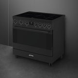 Smeg C9IMN2 90cm Single Cavity Range Cooker with Induction Hob, Black