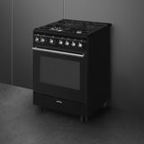 Smeg CX61GMBL Concert Dual Fuel Cooker with Single Oven - Black