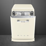 Smeg DFFABCR 60cm 50s Style Freestanding Dishwasher, Cream