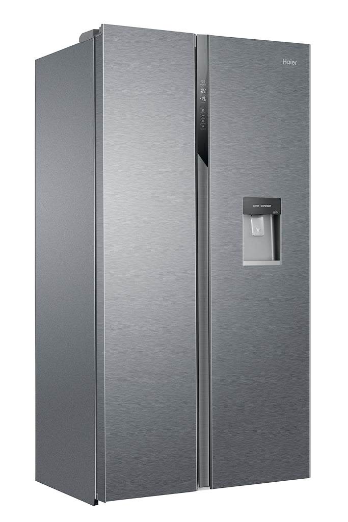 Haier HSR3918EWPG 90cm American Style Side-by-Side Fridge Freezer - Platinum Inox