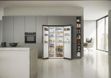 Haier HSR5918DNMP 90cm American Style Side-by-Side Fridge Freezer - Platinum Inox