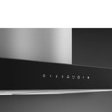 Smeg KBTI9L4VN 90cm Island Hood, Stainless Steel with Black Glass Facia Auto