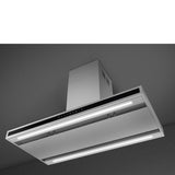 Smeg KLTI9L4X 90cm Island Hood in Stainless Steel and Black Glass with Auto Vent 2.0