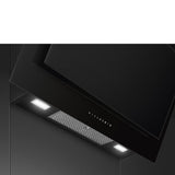 Smeg KV194B3 90cm Linea Angled Chimney Auto Vent 2.0 Hood , Black