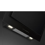 Smeg KV194B3 90cm Linea Angled Chimney Auto Vent 2.0 Hood , Black