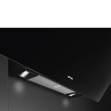 Smeg KV394N 90cm Angled Chimney Hood in Black Glass Auto Vent 2.0