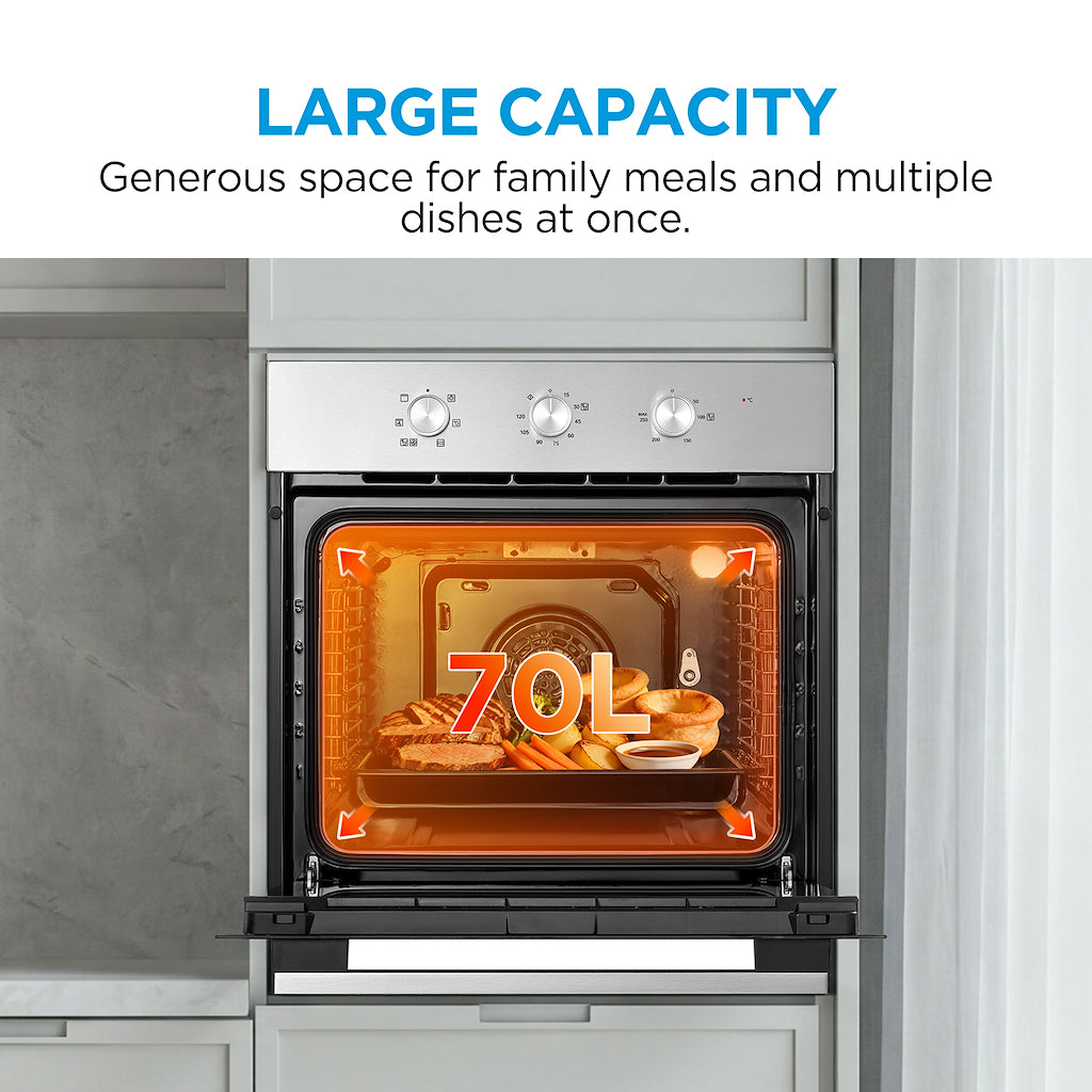 Midea Xpress MBO65M90M1-SS  Fan Built-In Single Oven - Stainless Steel - A Rated