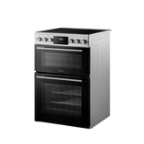 Midea MFO24EME4R118-SS 60cm Double Oven FS Cooker with Ceramic Hob - Stainless Steel - AA Rated