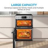 Midea MFO24EME4R118-SS 60cm Double Oven FS Cooker with Ceramic Hob - Stainless Steel - AA Rated