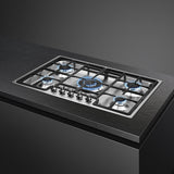 Smeg PGF75-4 72cm Classic Gas Hob, Stainless Steel