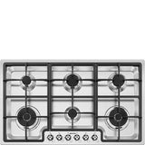 Smeg PGF962 90cm Classic Gas Hob, Stainless Steel