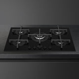 Smeg PV275B 72cm Gas on Glass Hob, Black