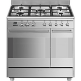 Smeg SCB92MX8 90cm Dual Fuel Range Cooker - Stainless Steel