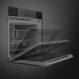 Smeg SOP6102S2PB3 60cm Linea Pyrolytic SteamOne Oven, Black