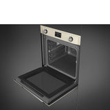 Smeg SOP6902S2PP 60cm Victoria Pyrolytic SteamOne Single Oven, Cream