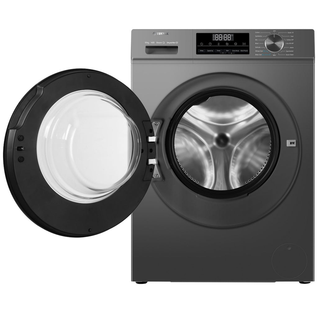 Teknix TK3W1014XS 3 Series 10kg Washing Machine with 1400rpm Spin - Graphite