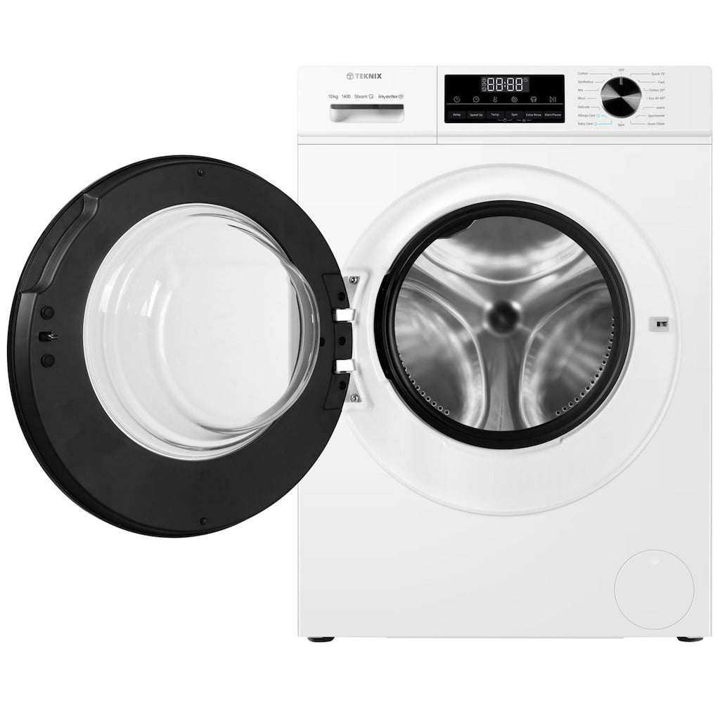 Teknix TK3W1014XW 3 Series 10kg Washing Machine with 1400rpm Spin - White