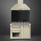 Smeg TR103P 100cm Victoria Dual Fuel Range Cooker, Cream