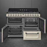 Smeg TR4110P1 110cm Victoria Dual Fuel Range Cooker, Cream