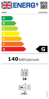 Smeg CVI638RN3 Dolce Stil Novo Undercounter Wine Cooler